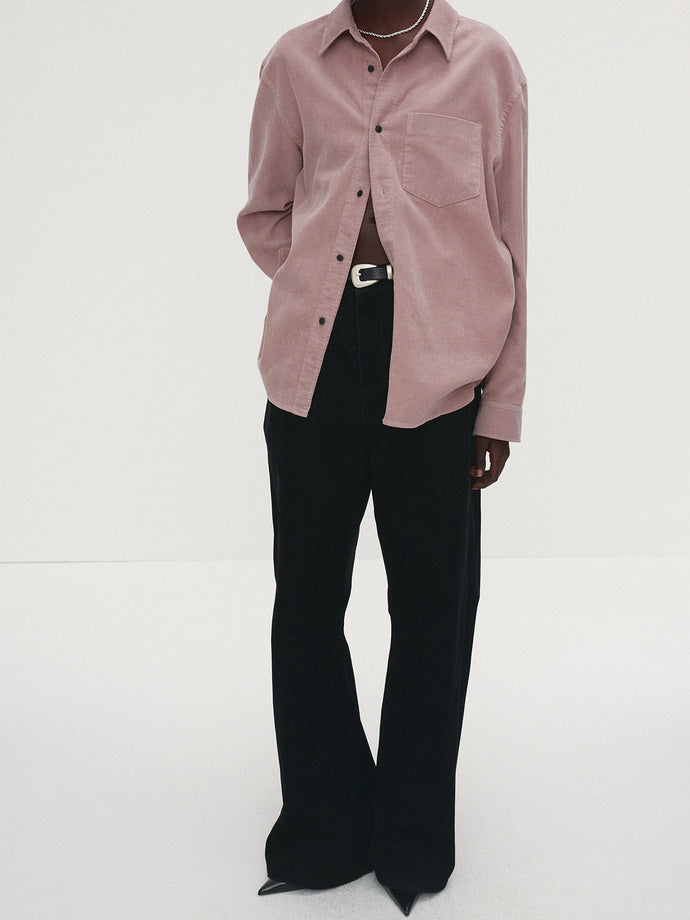 Tonywack - Velvet Denim Loose Flared Jeans (Black) product image 5 | TRAB K-Fashion Australia