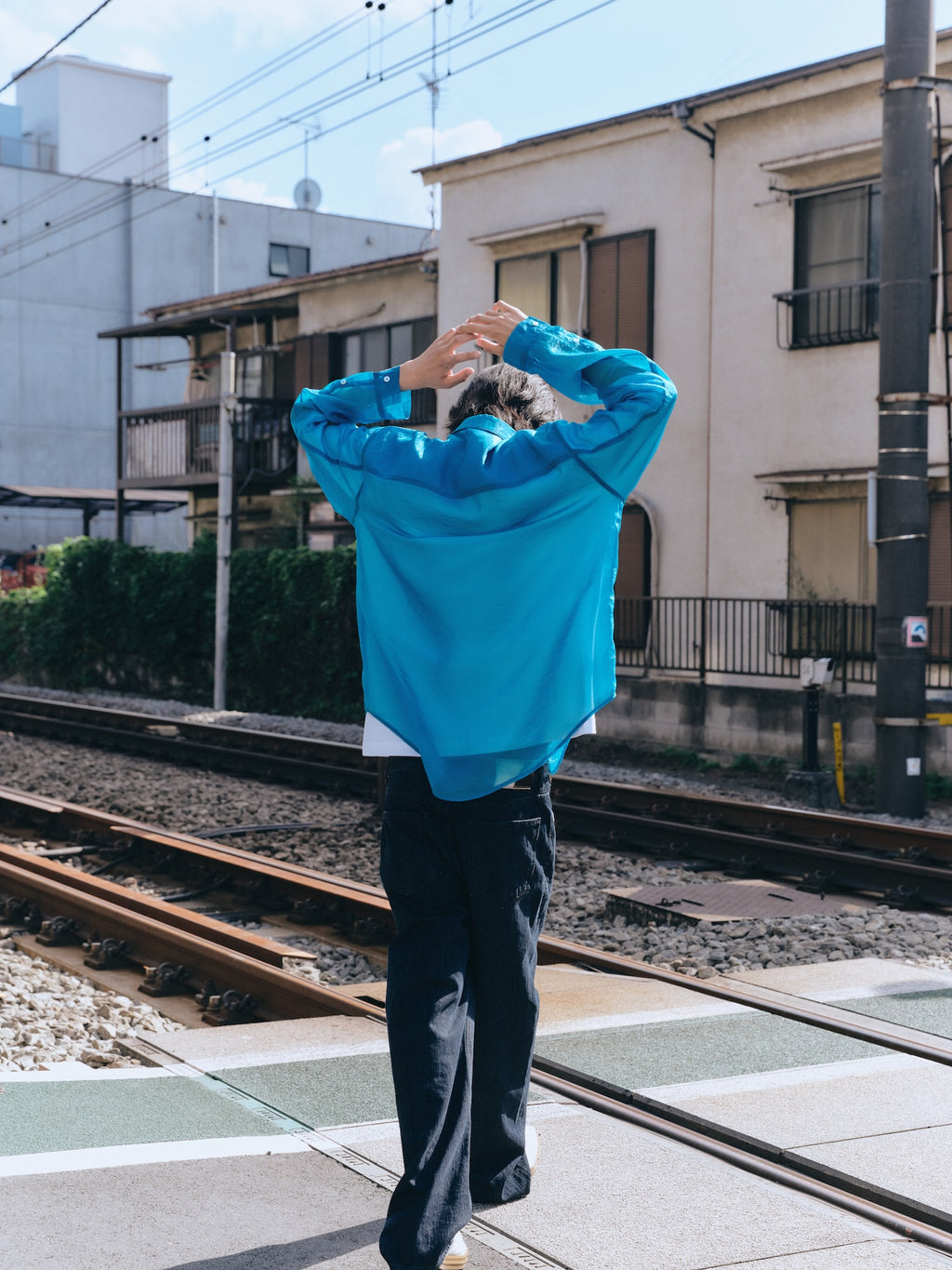 Stu - Sheer Shirt (Blue) product image 12 | TRAB K-Fashion Australia