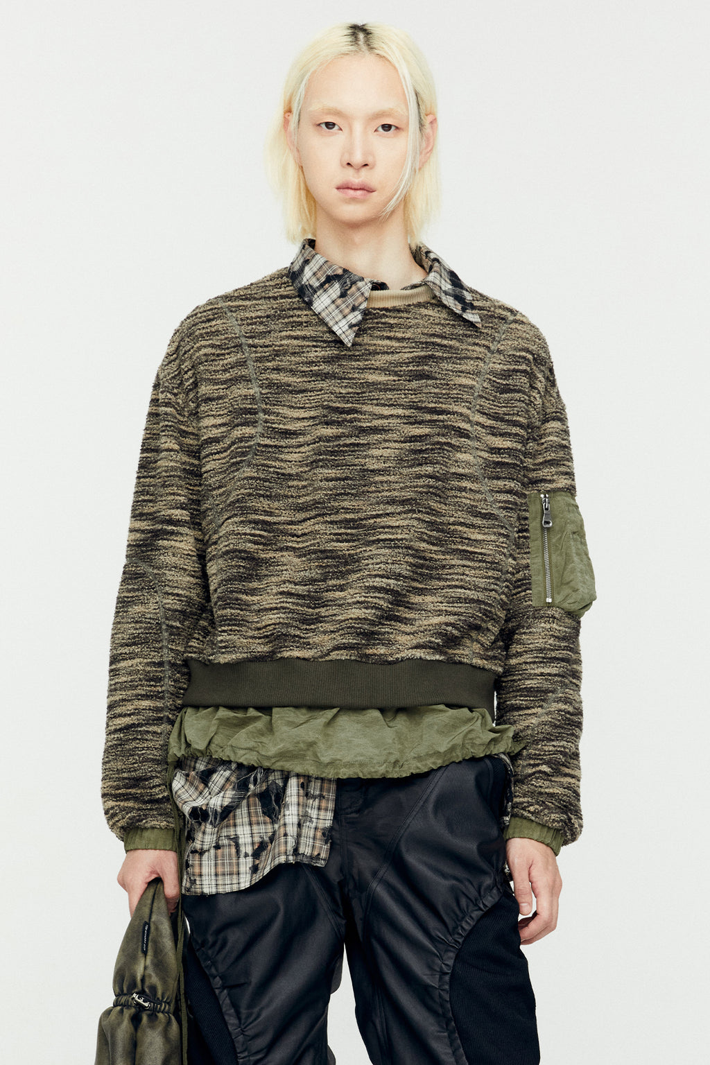 Andersson Bell - Layered Fleece Sweater (Khaki) product image 5 | TRAB K-Fashion Australia