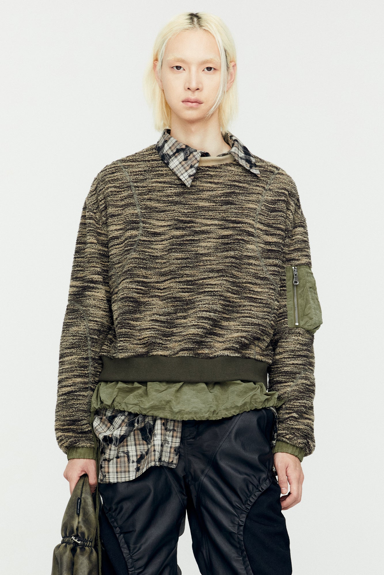 Andersson Bell - Layered Fleece Sweater (Khaki) product image 5 | TRAB K-Fashion Australia