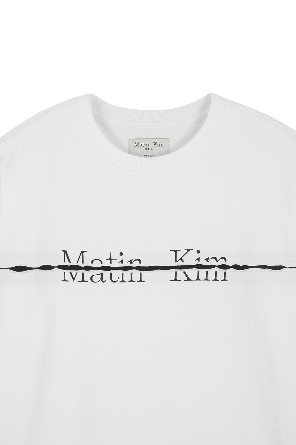 Matin Kim - Matin Kim Logo Cutted Layered Top (White) product image 3 | TRAB K-Fashion Australia