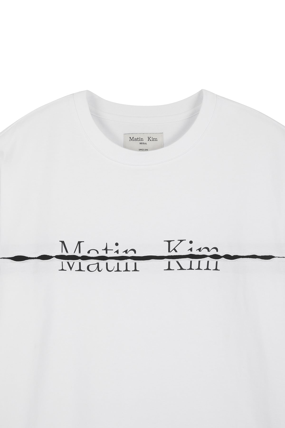 Matin Kim - Matin Kim Logo Cutted Layered Top (White) product image 3 | TRAB K-Fashion Australia