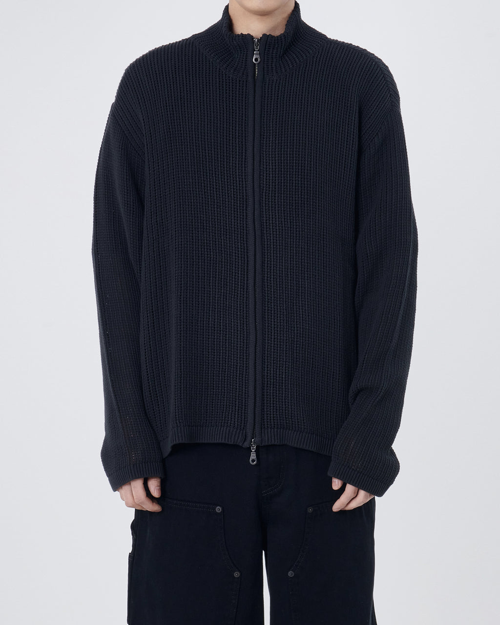 Brownyard - Knit Zip Up (Ink Black) product image 1 | TRAB K-Fashion Australia