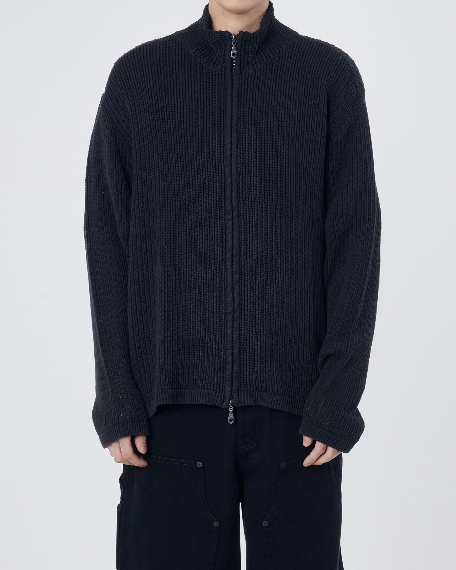 Brownyard - Knit Zip Up (Ink Black) product image 1 | TRAB K-Fashion Australia
