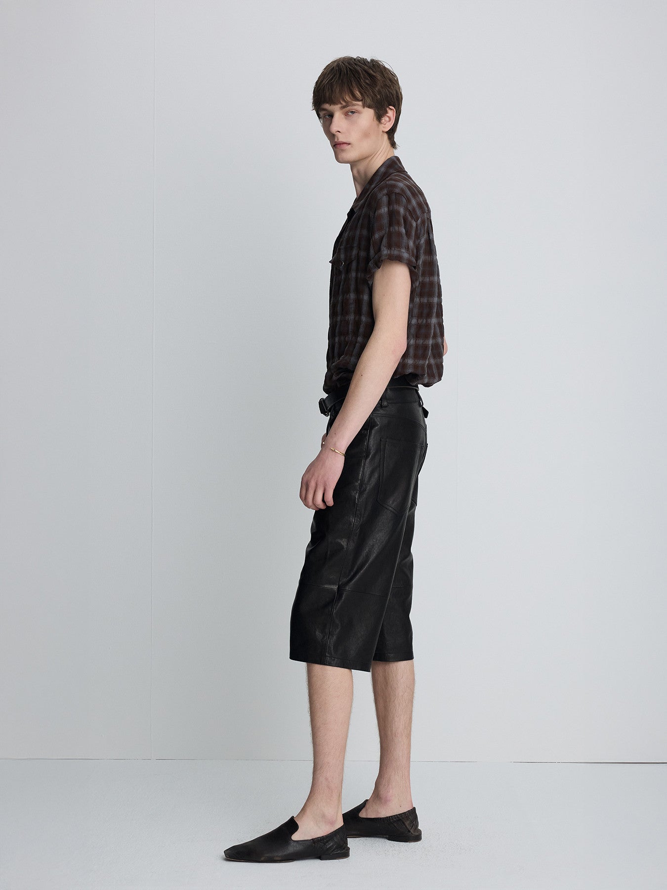 Tonywack - Checked Cotton Rayon Shirt (Umber/Slate Blue) product image 2 | TRAB K-Fashion Australia