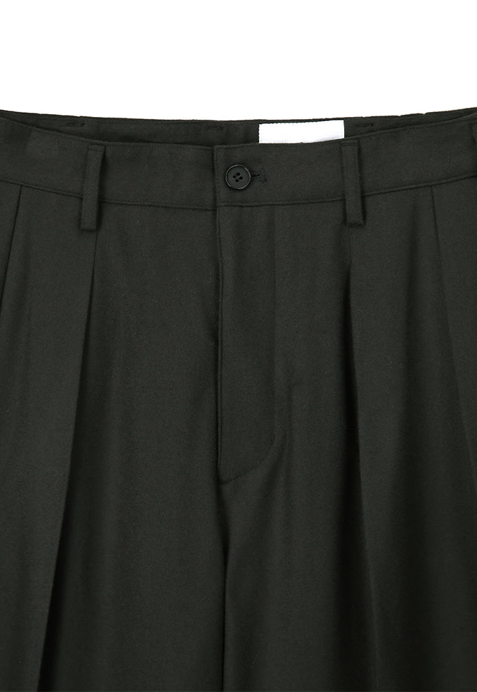 Art if acts - Reverse Wool Two Tuck Pants (Olive Charcoal) product image 8 | TRAB K-Fashion Australia