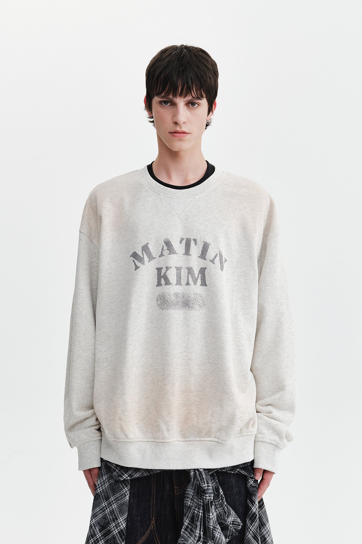Matin Kim - Vintage Spray Logo Sweatshirt (Light Beige) product image 11 | TRAB K-Fashion Australia