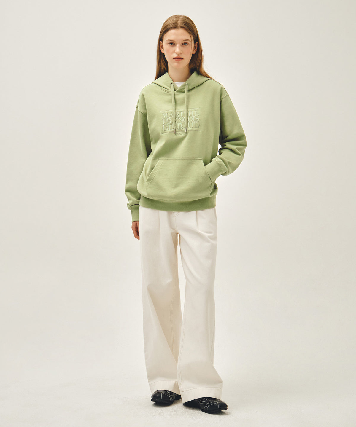 Marithe & Francois Girbaud - Classic Logo Embroidery Hoodie (Olive) product image 5 | TRAB K-Fashion Australia