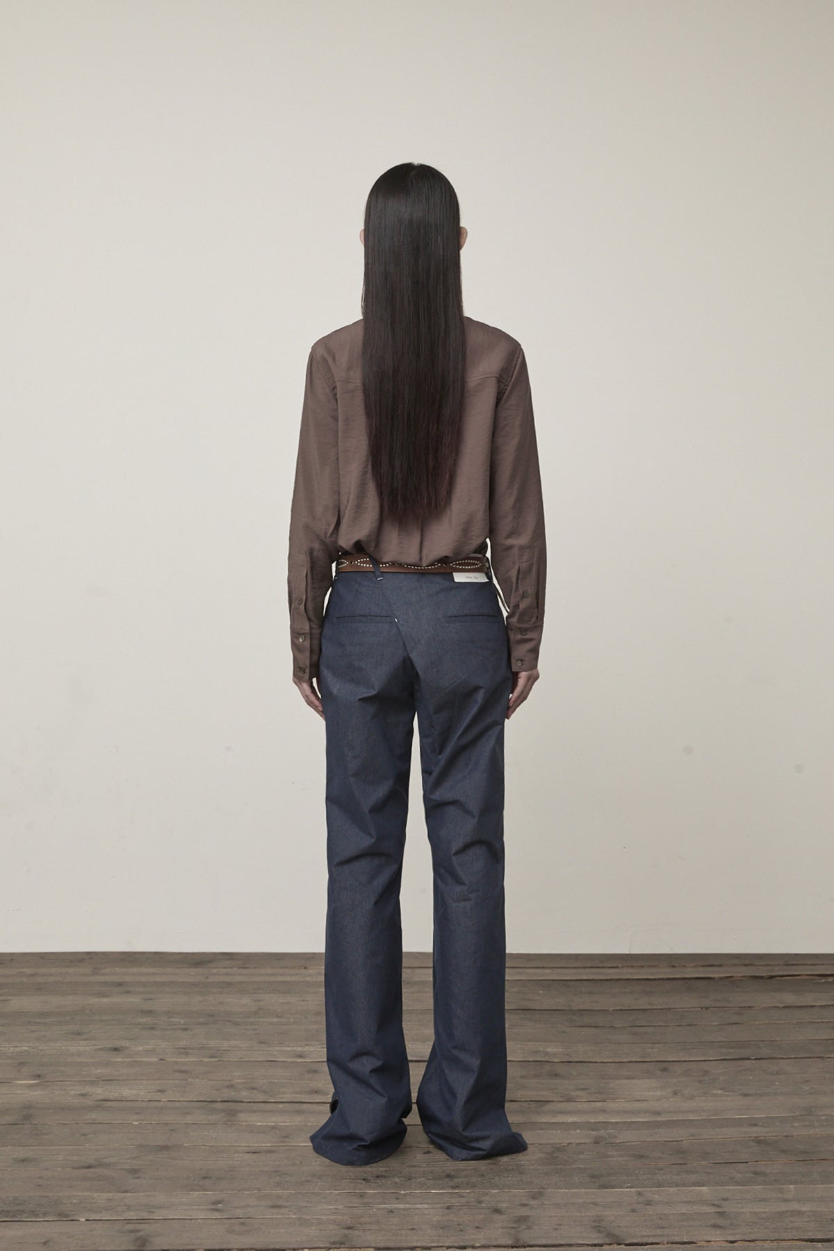 Matin Kim - Back Tuck Detail Denim Like Pants (Navy) product image 7 | TRAB K-Fashion Australia