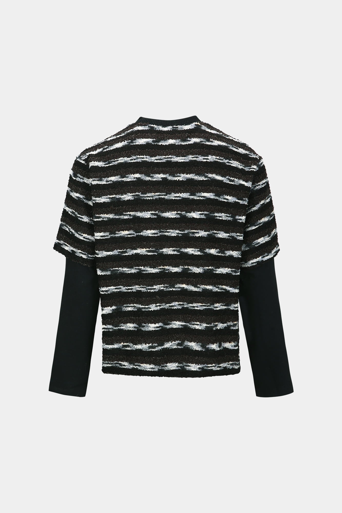 Andersson Bell - Unisex Stripe Layered Sweater (Black/Brown) product image 10 | TRAB K-Fashion Australia