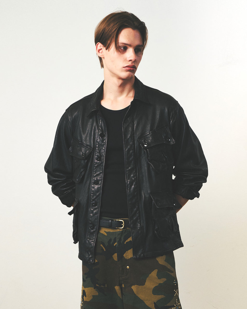 Eastlogue - Jungle Fatigue Leather Jacket (Black) product image 3 | TRAB K-Fashion Australia