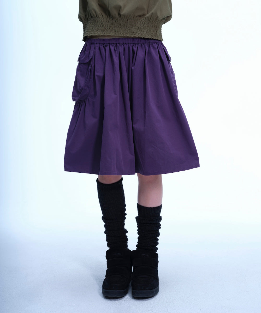 Coyseio - Big Pocket Shirring Skirt (Purple) product image 8 | TRAB K-Fashion Australia