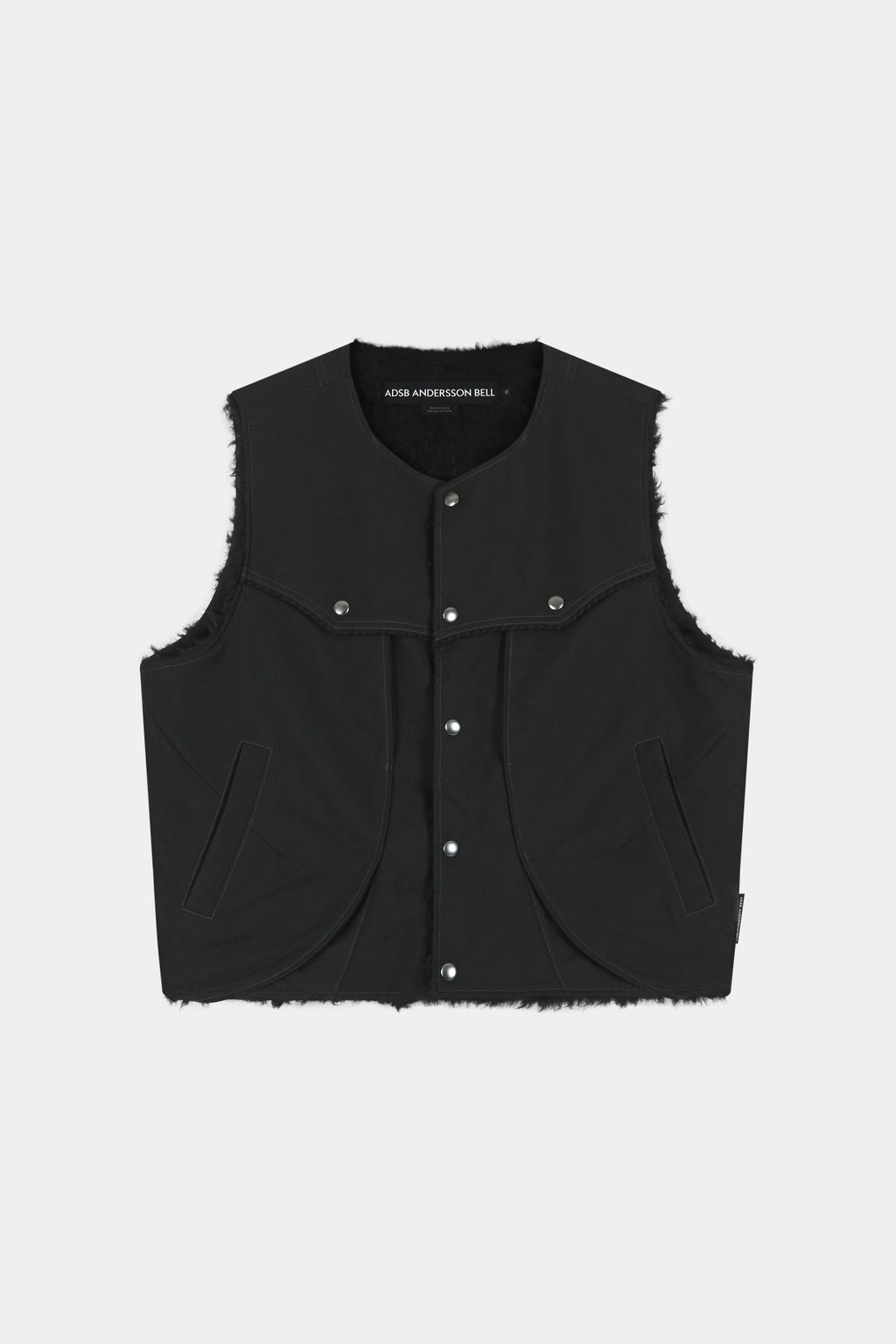 Andersson Bell - Unisex Reversible Collarless Fur Vest (Black) product image 16 | TRAB K-Fashion Australia