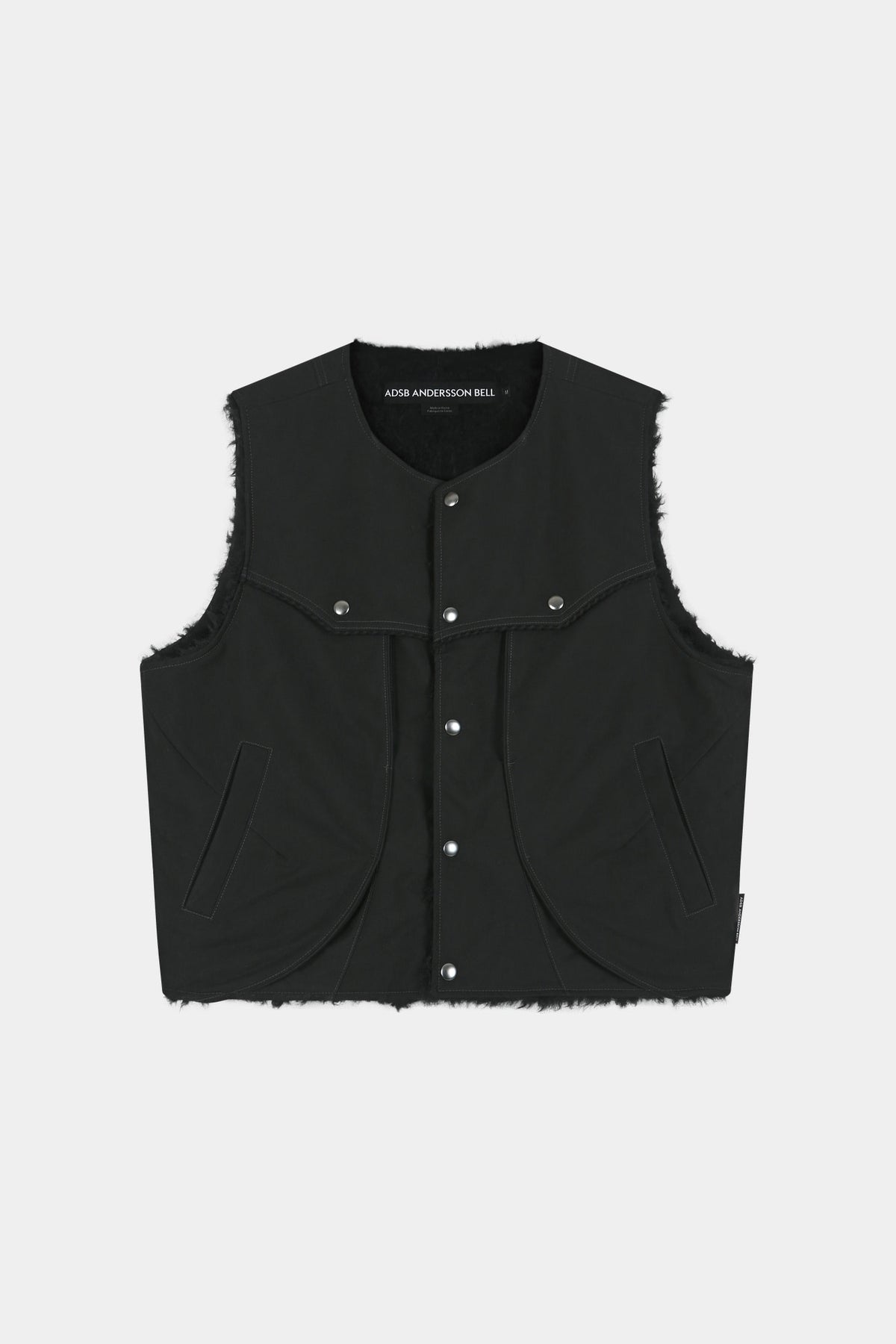 Andersson Bell - Unisex Reversible Collarless Fur Vest (Black) product image 16 | TRAB K-Fashion Australia