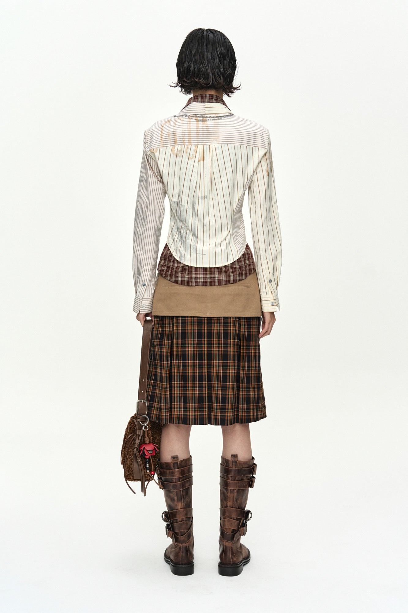 Andersson Bell - Necklace & Choker Trompe-L'oeil Graphic Shirt (Beige) product image 3 | TRAB K-Fashion Australia