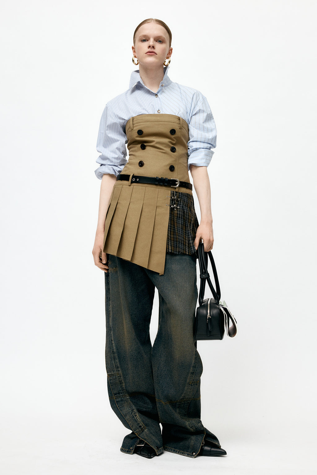 Andersson Bell - Unisex Twisted Zipper Pocket Jeans (Dusty Blue) product image 26 | TRAB K-Fashion Australia