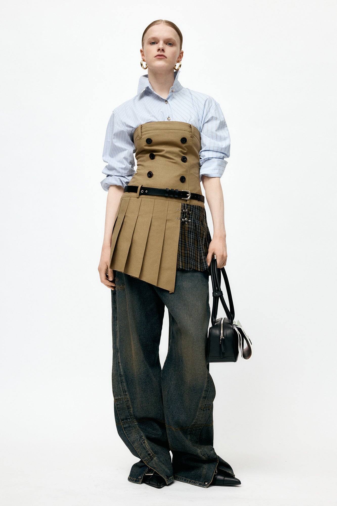 Andersson Bell - Unisex Twisted Zipper Pocket Jeans (Dusty Blue) product image 26 | TRAB K-Fashion Australia