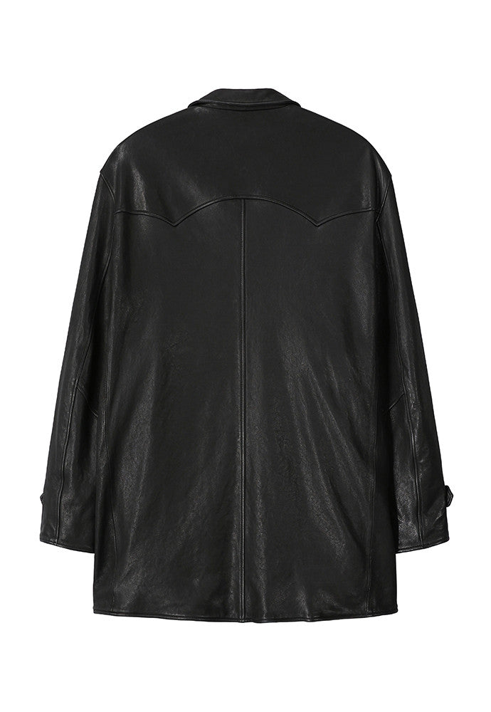 Art if acts - Washed Lambskin Vegetable Car Coat (Black) product image 8 | TRAB K-Fashion Australia