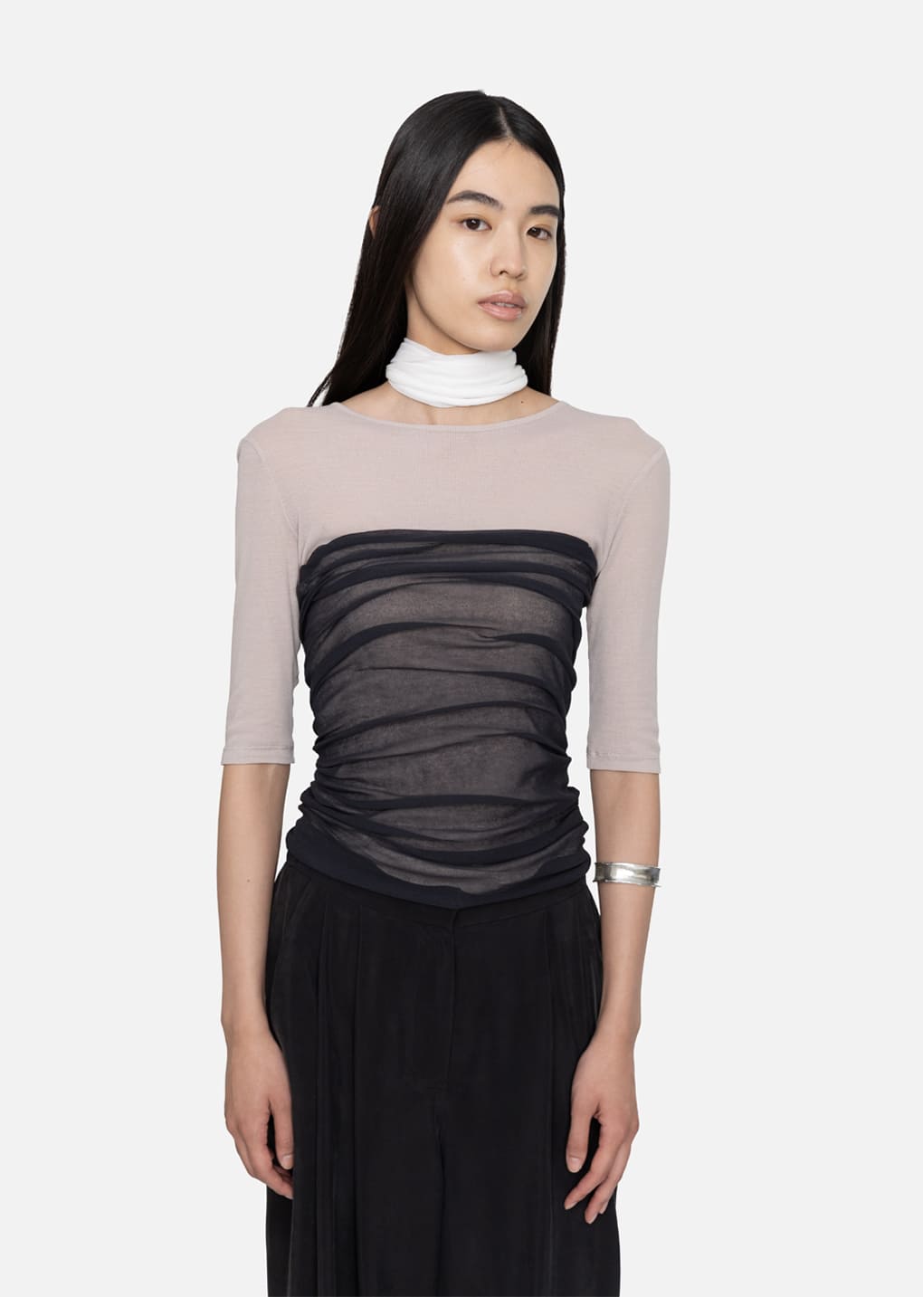 Amomento - Women's Cupro Two Tuck Wide Pants (Black) product image 4 | TRAB K-Fashion Australia