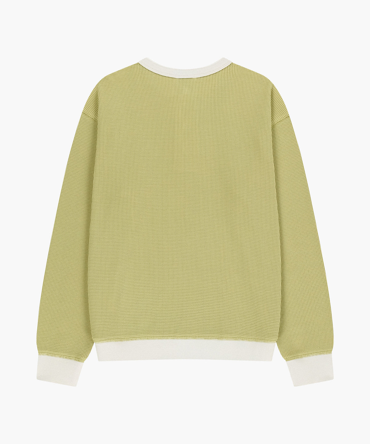 Marithe & Francois Girbaud - Waffle Henley Neck Sweatshirt (Light Olive) product image 2 | TRAB K-Fashion Australia