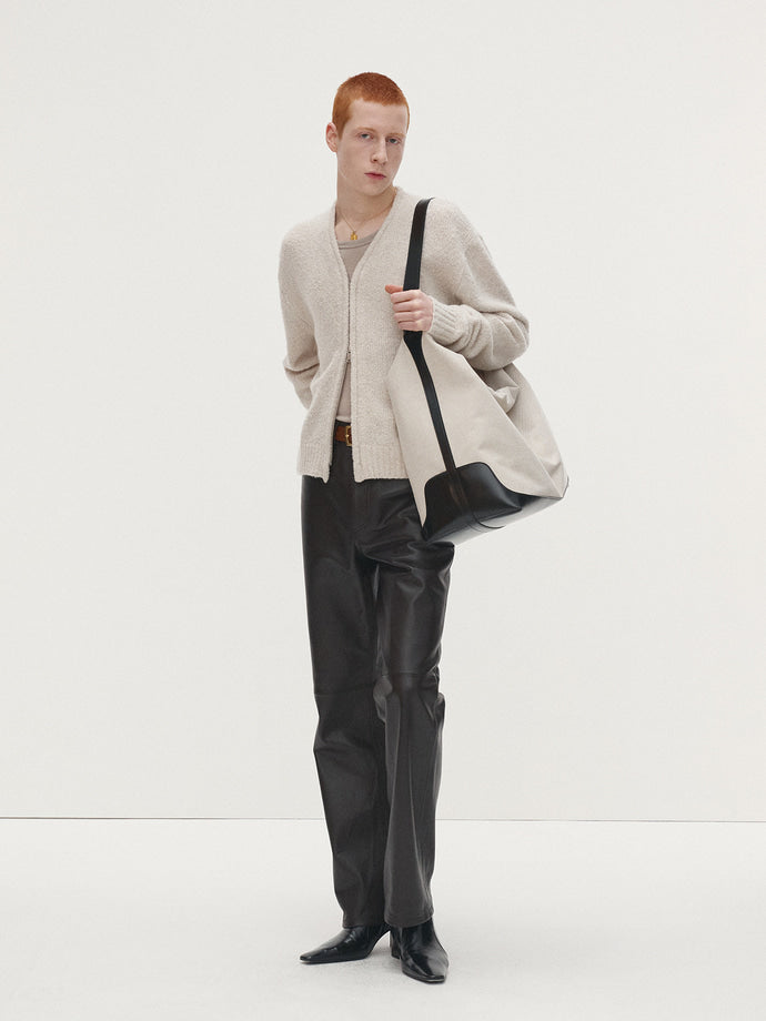 Tonywack - Baby Alpaca Brushed Zip Cardigan (Ecru) product image 1 | TRAB K-Fashion Australia