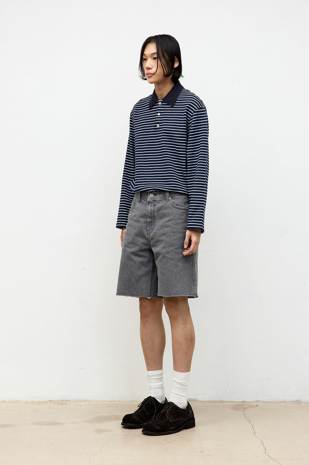 Coor - Multi-Stripe Pique Polo Shirt (Navy) product image 3 | TRAB K-Fashion Australia