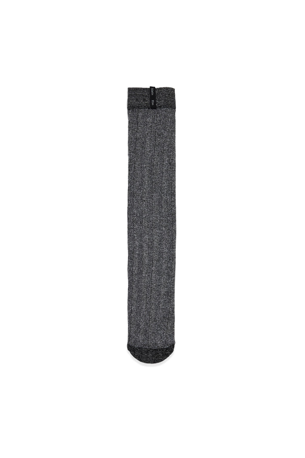 Matin Kim - Metal Ribbed Stocking Socks (Charcoal) product image 1 | TRAB K-Fashion Australia