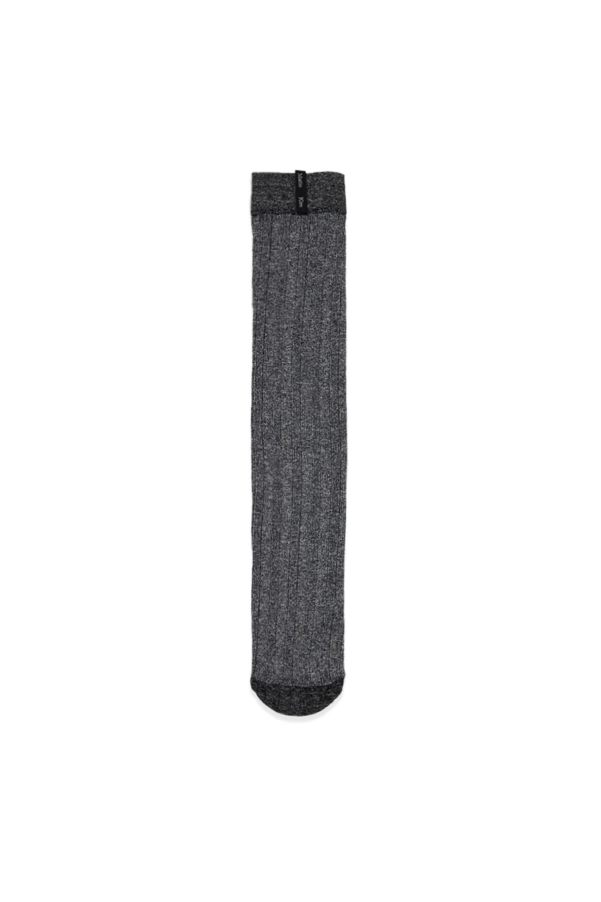 Matin Kim - Metal Ribbed Stocking Socks (Charcoal) product image 1 | TRAB K-Fashion Australia