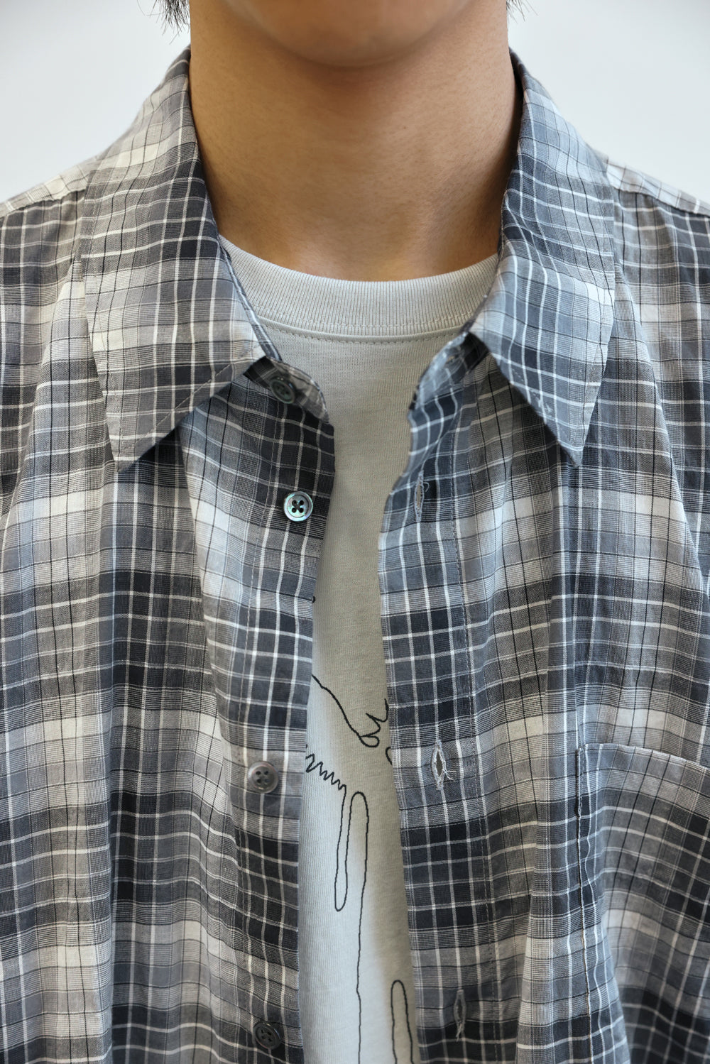 Hatchingroom - Classic Shirt Multi Check (Grey) product image 10 | TRAB K-Fashion Australia