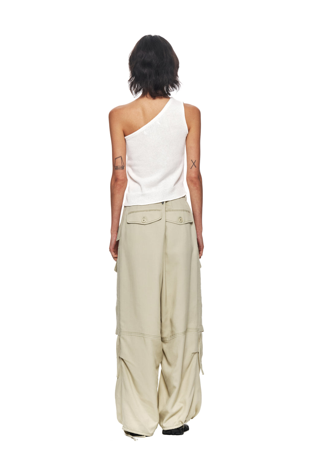 Matin Kim - Rayon String Cargo Pants (Light Khaki) product image 8 | TRAB K-Fashion Australia