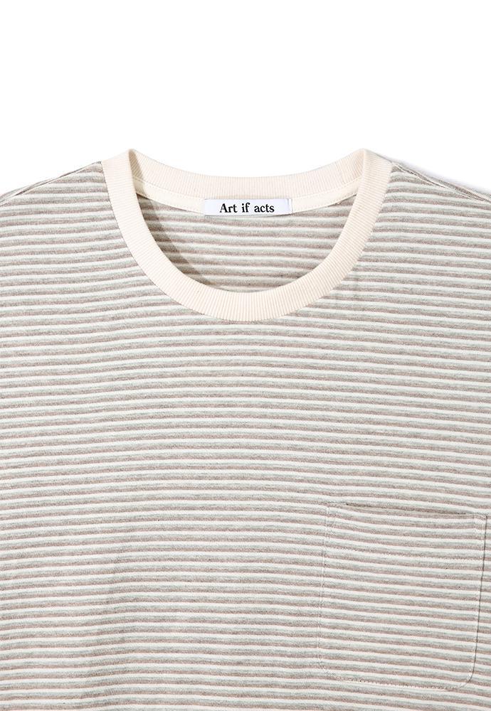 Art if acts - Washed Stripe Pocket S/S Tee (Dove) product image 10 | TRAB K-Fashion Australia