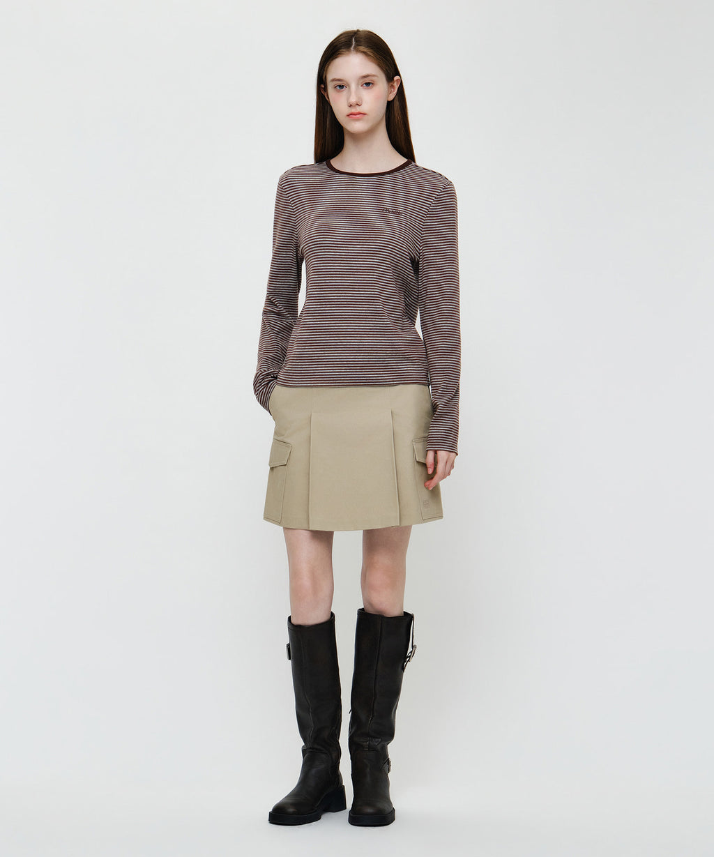Marithe & Francois Girbaud - Stripe Long Sleeve Tee (Dark Brown) product image 4 | TRAB K-Fashion Australia