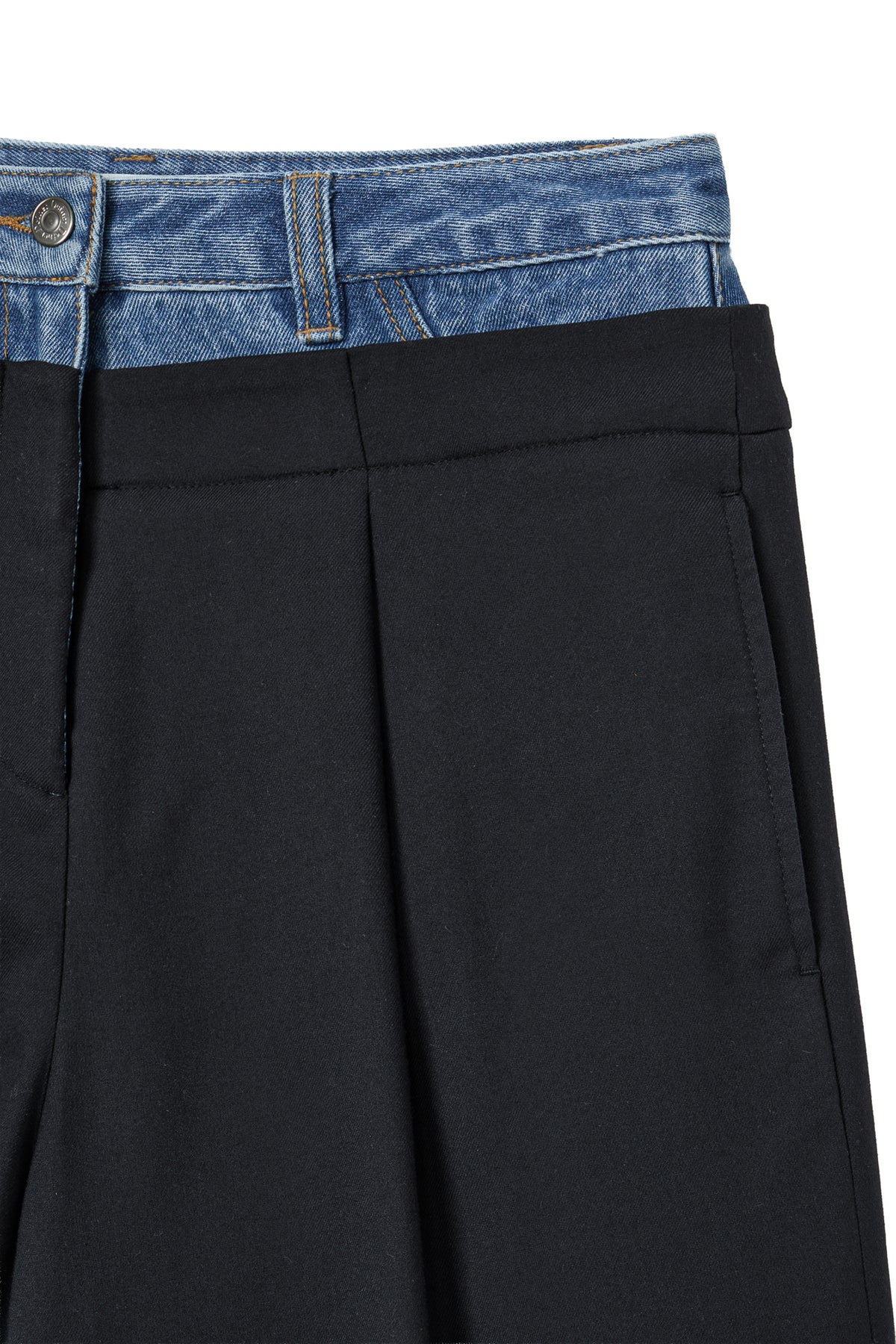 Deinet - Layered Denim Slacks (Black) product image 4 | TRAB K-Fashion Australia