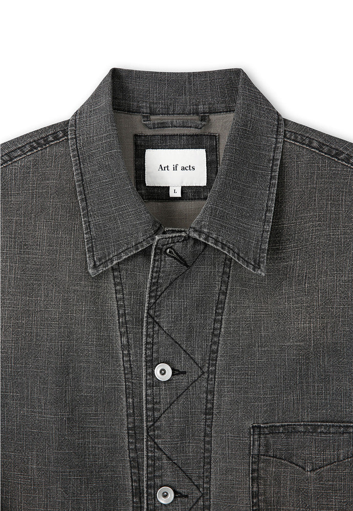 Art if acts - Linen Western Coverall Jacket (Black) product image 9 | TRAB K-Fashion Australia