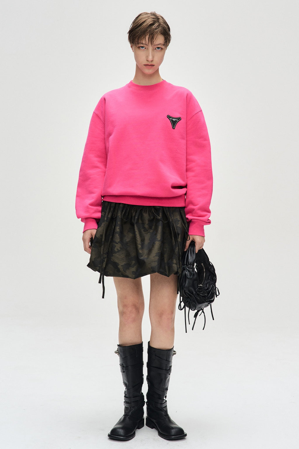 Andersson Bell - Unisex Stool Patch Logo Sweatshirts (Pink) product image 1 | TRAB K-Fashion Australia