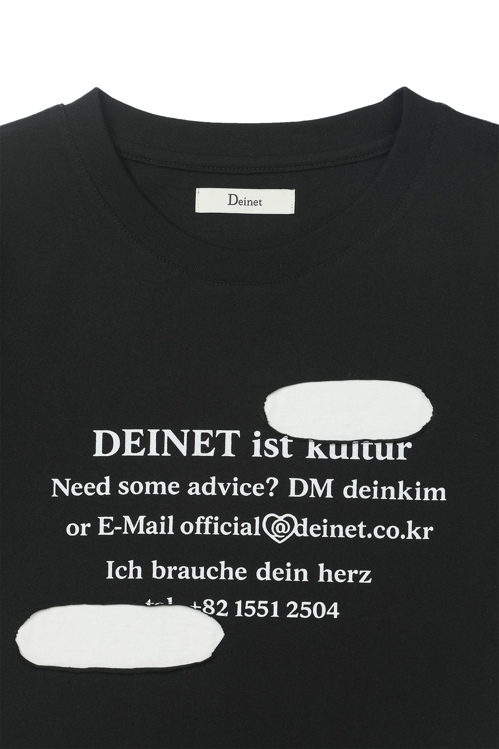 Deinet - Patched Lettering T-Shirt (Black) product image 3 | TRAB K-Fashion Australia