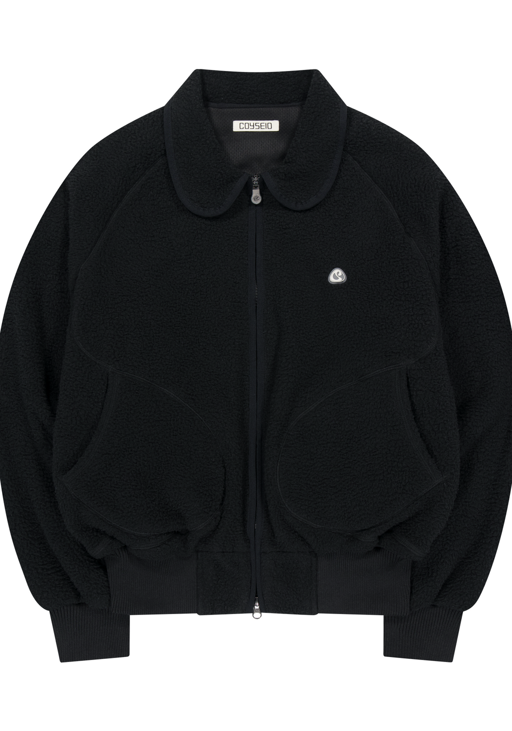 Coyseio - Round Collar Fleece Jacket (Black) product image 2 | TRAB K-Fashion Australia