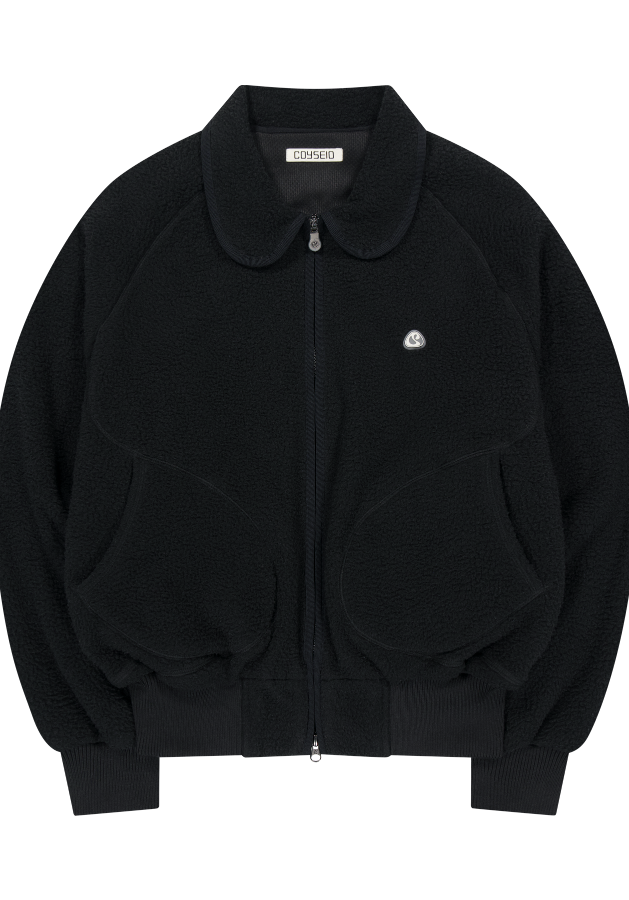 Coyseio - Round Collar Fleece Jacket (Black) product image 2 | TRAB K-Fashion Australia