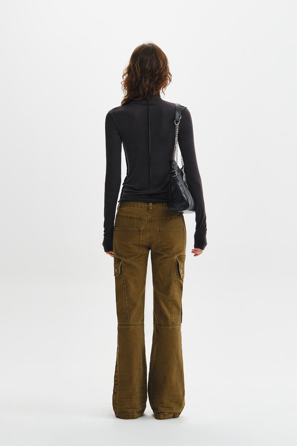 Matin Kim - Multi Hook Bootcut Cargo Pants (Khaki) product image 9 | TRAB K-Fashion Australia