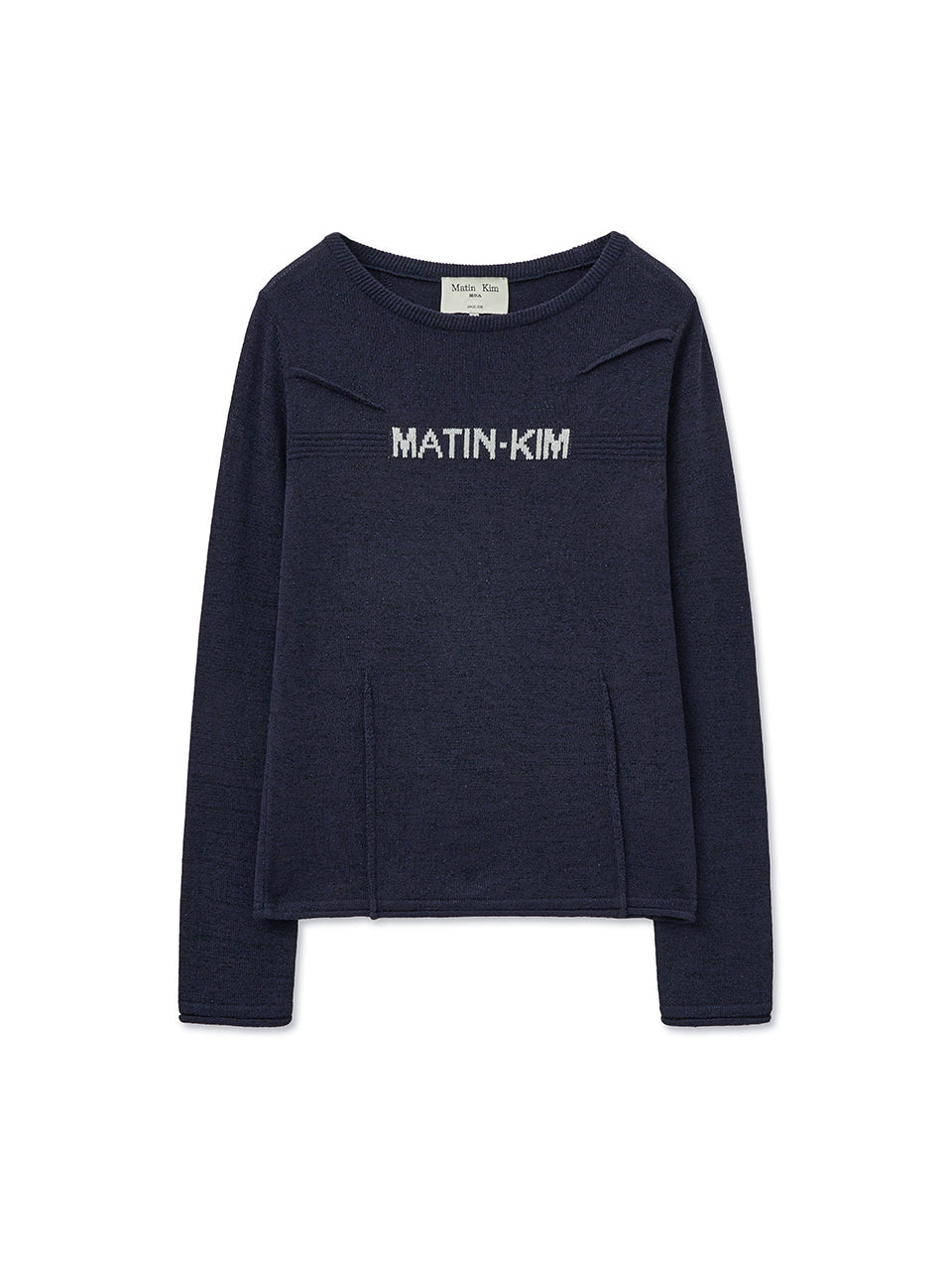Matin Kim - Glitter Slim Logo Knit Top (Light Grey) product image 12 | TRAB K-Fashion Australia