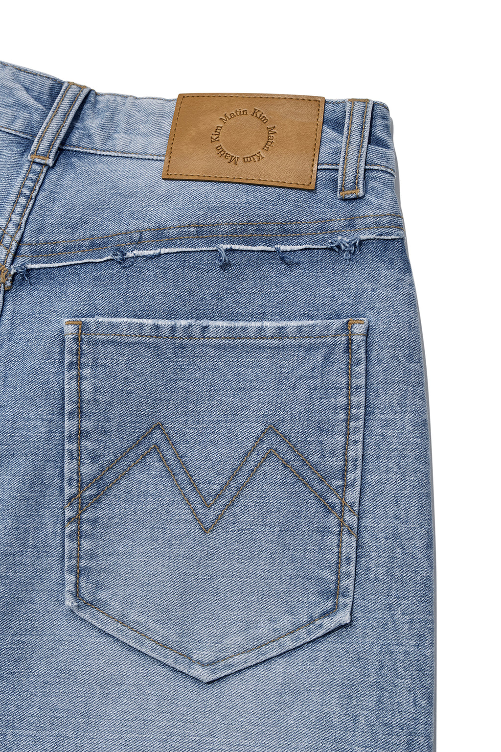 Matin Kim - Unbalance Cut Point Denim Pants (Blue) product image 5 | TRAB K-Fashion Australia