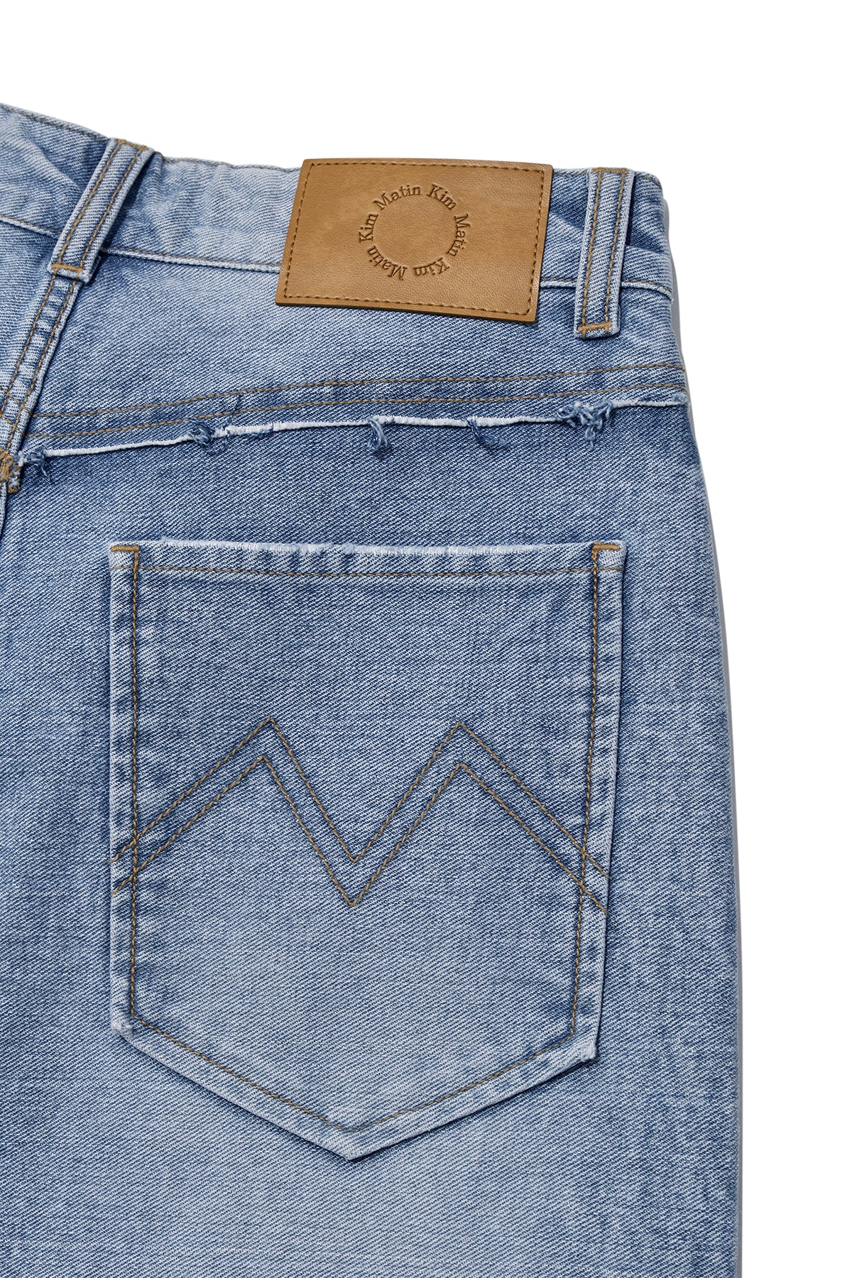 Matin Kim - Unbalance Cut Point Denim Pants (Blue) product image 5 | TRAB K-Fashion Australia