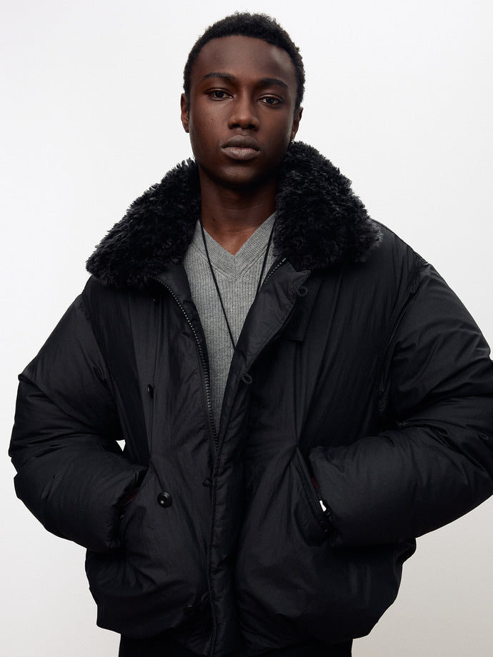Tonywack - Shearling Collar Puffer Blouson (Black) product image 4 | TRAB K-Fashion Australia