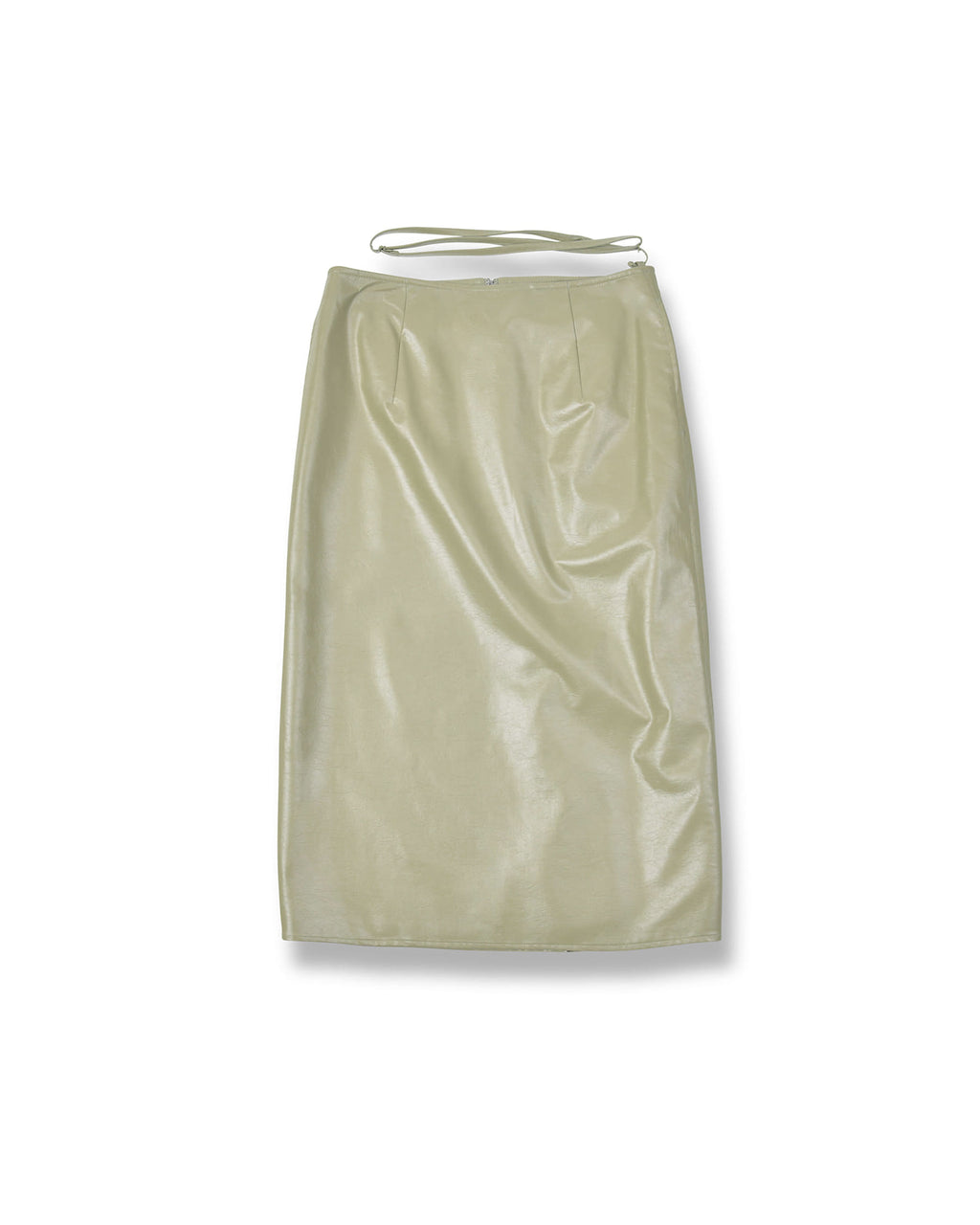 Brownyard - Crack Leather Midi Skirt (Olive) product image 1 | TRAB K-Fashion Australia