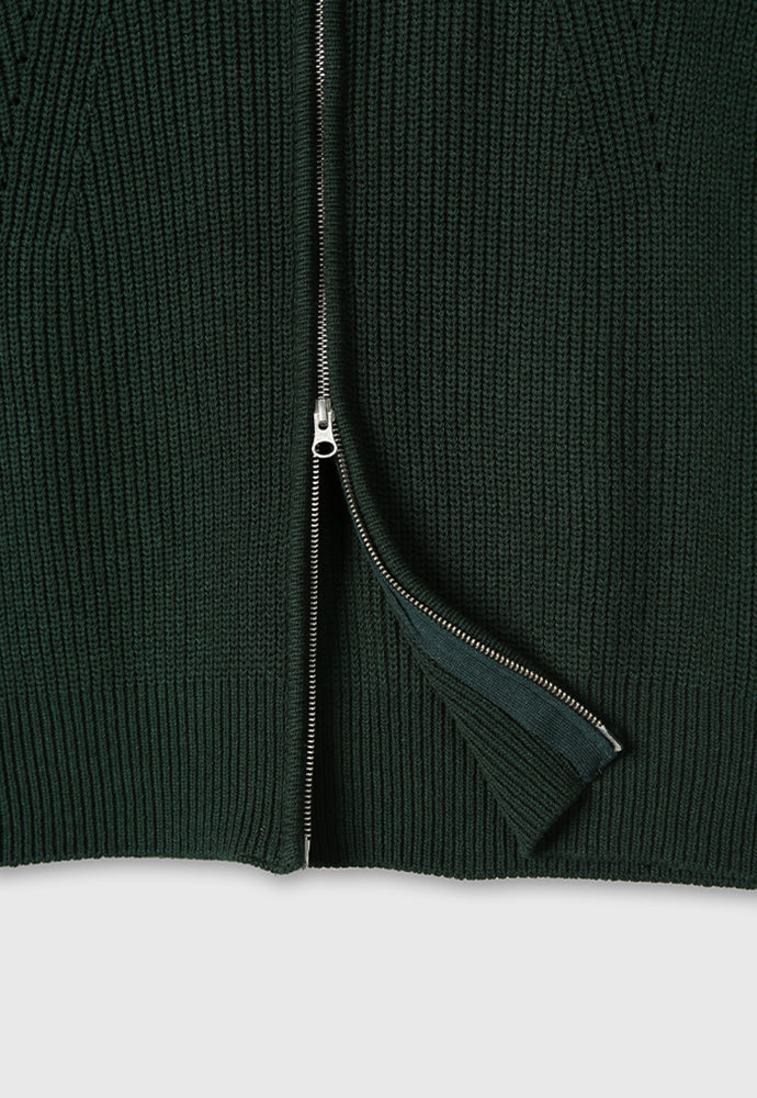 Tonywack - Italian Cotton Hard Twist Zip-Up Knit (Dark Green) product image 13 | TRAB K-Fashion Australia