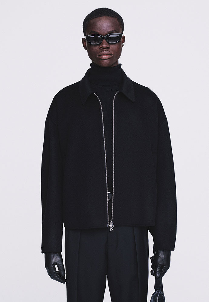 Tonywack - Handmade Cashmere Zipped Blouson Jacket (Black) product image 6 | TRAB K-Fashion Australia