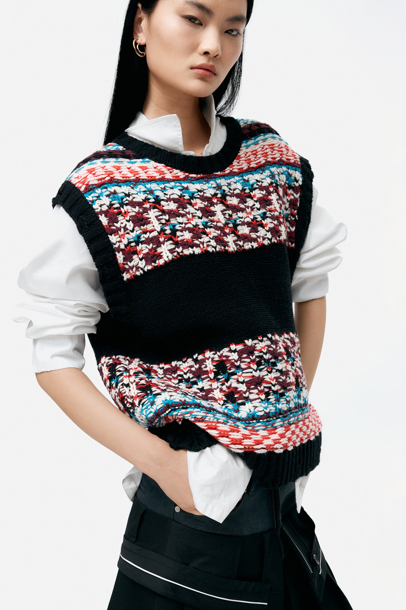 Andersson Bell - Unisex Nordic Crewneck Vest (Black) product image 10 | TRAB K-Fashion Australia