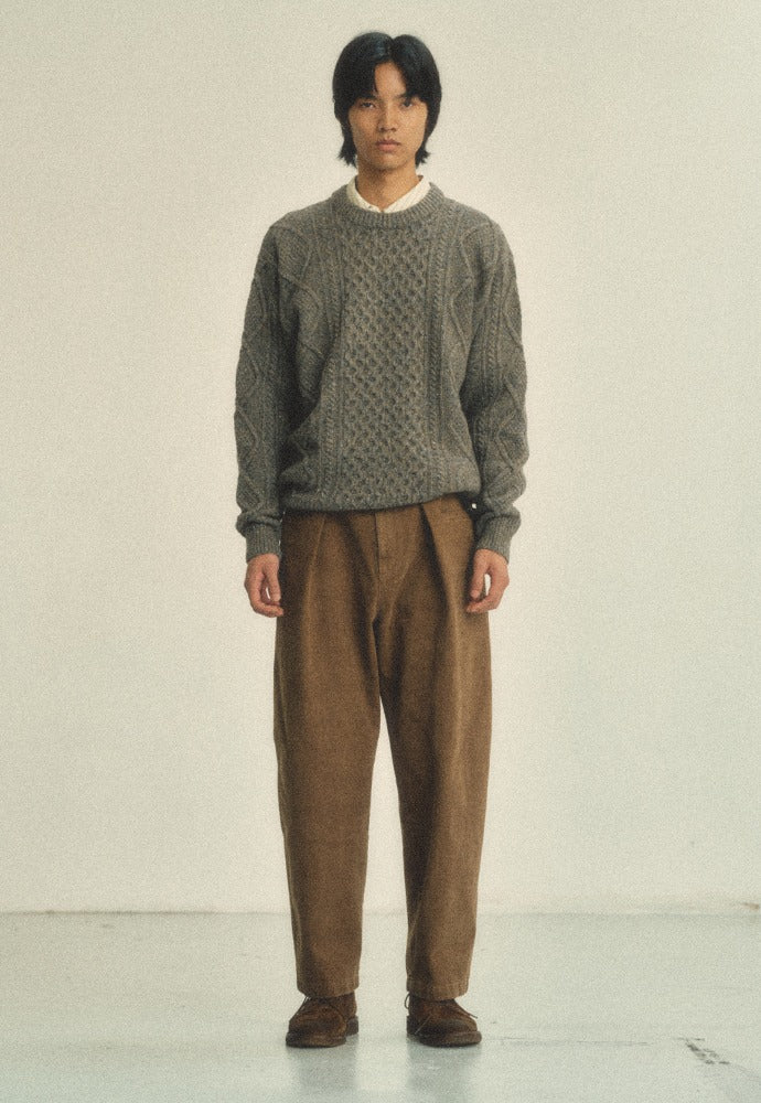 Art if acts - Fisherman Cable Sweater (Truffle) product image 1 | TRAB K-Fashion Australia