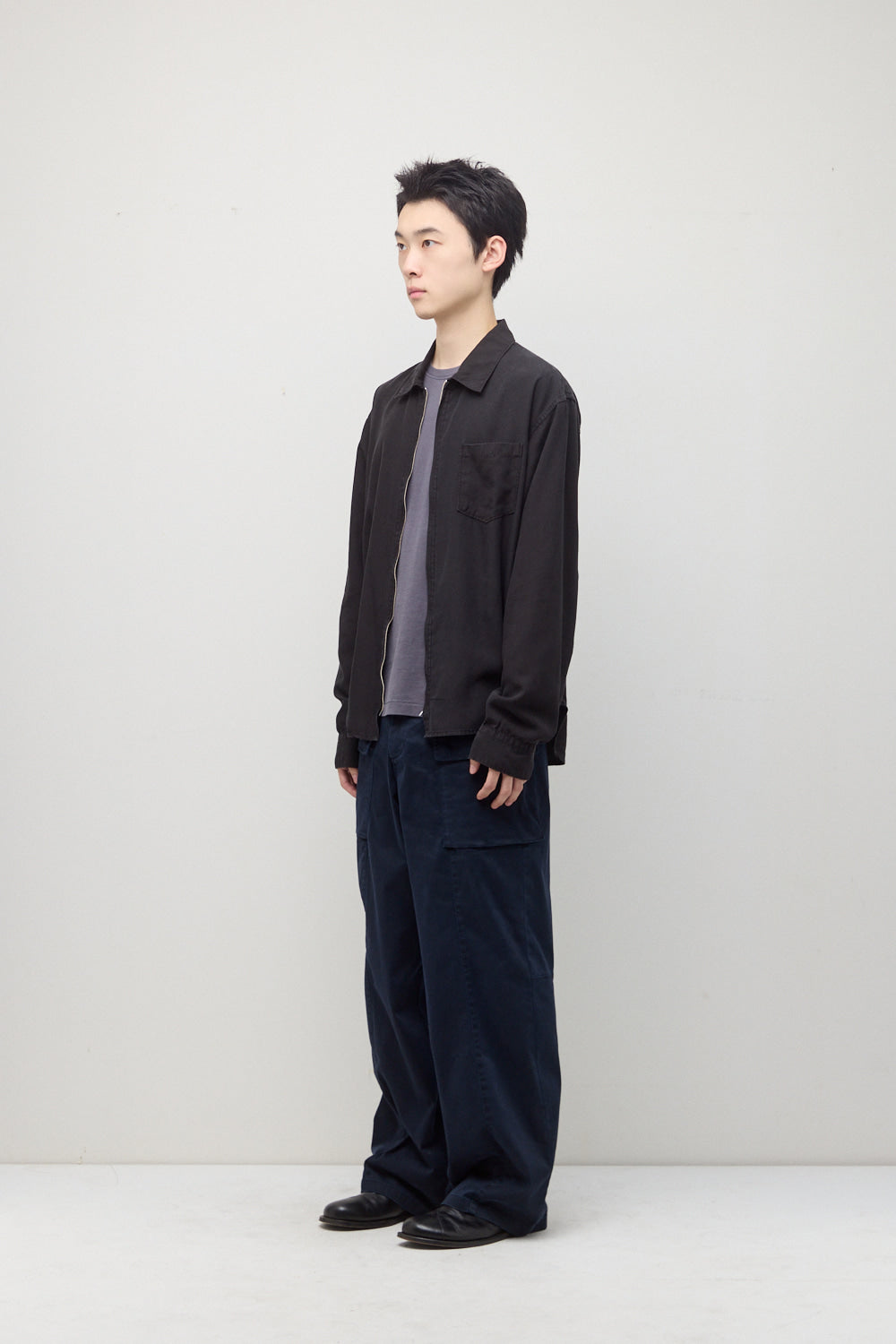Hatchingroom - Zip Shirt (Bleached Black) product image 4 | TRAB K-Fashion Australia