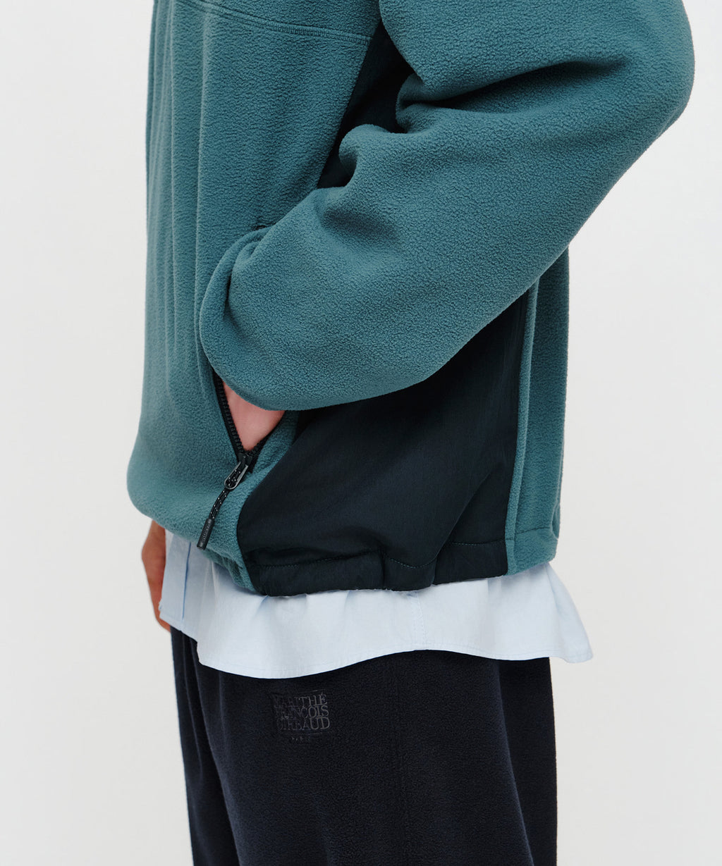 Marithe & Francois Girbaud - Small Classic Logo Fleece Hoodie Anorak (Teal) product image 5 | TRAB K-Fashion Australia